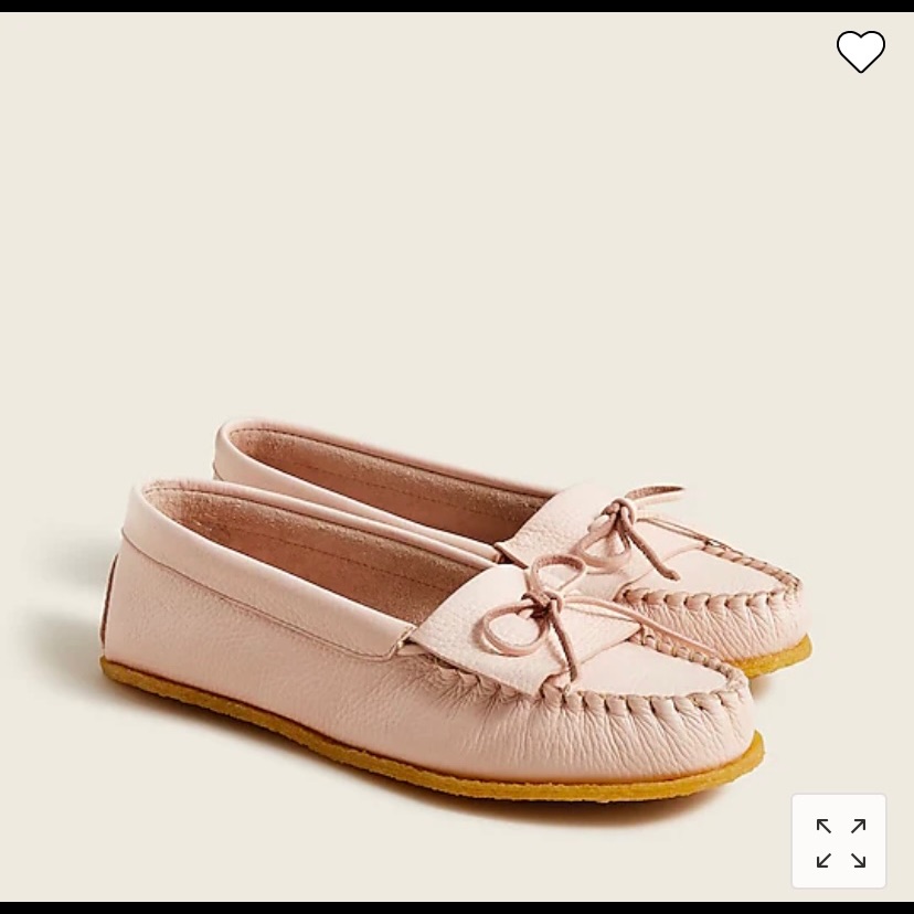 J. Crew Soft Unlined Leather Loafers Moccasins In Pale Pink 11